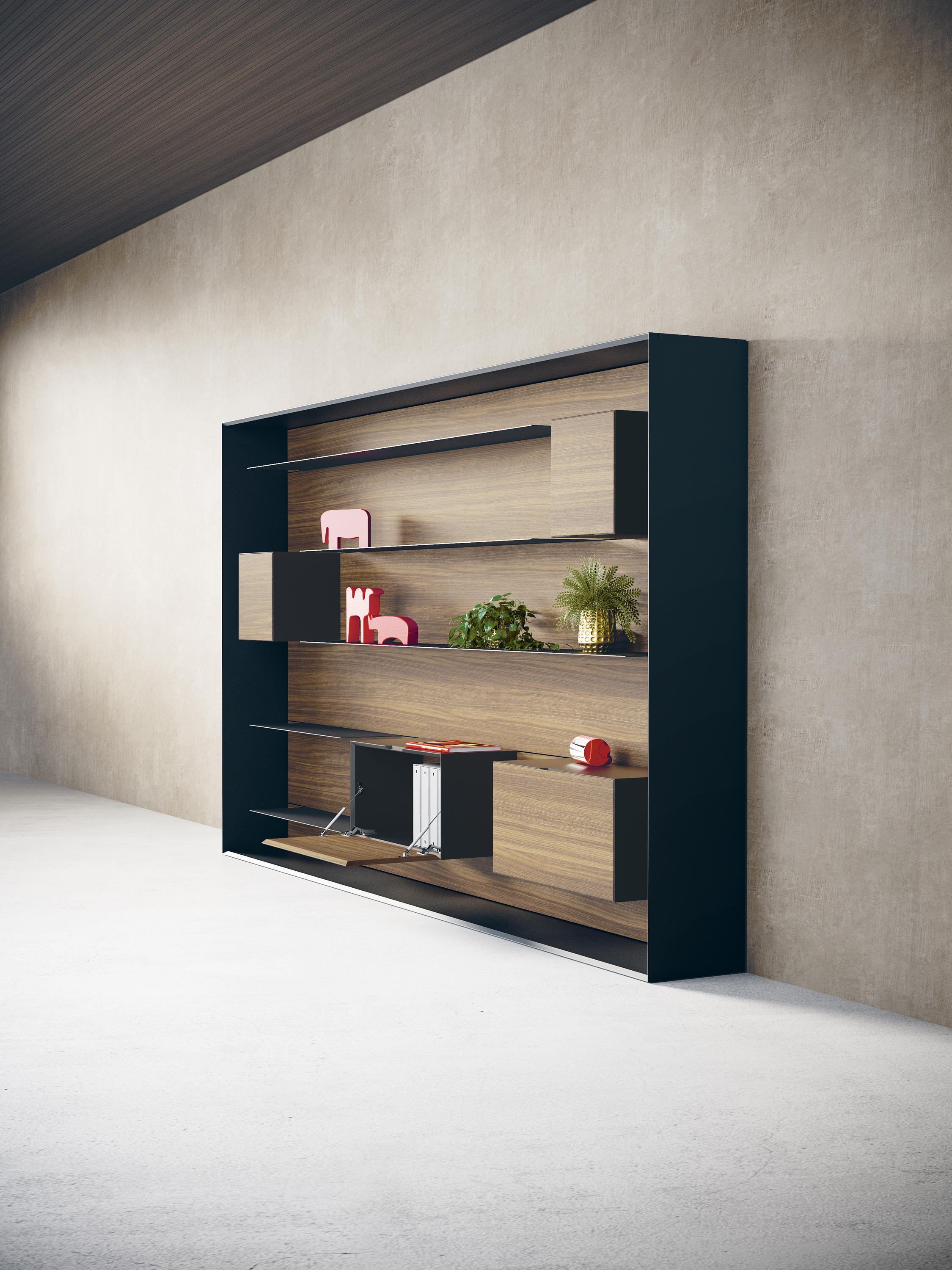 [华体会体育官方在线官网 - 储物|装饰架|办公家具|华体会体育官方在线官网家具|Outline 办公室书架/开放式木制书架]