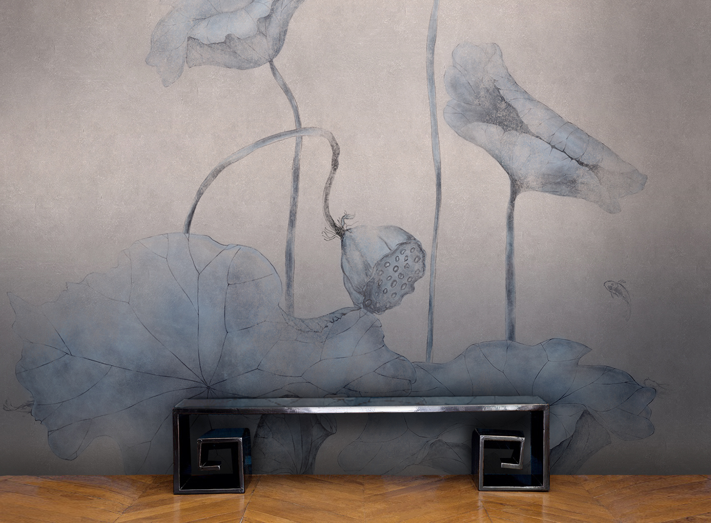 华体会体育官方在线官网 - 附件|装饰画/墙饰|办公家具|华体会体育官方在线官网家具|荷韵-原创定制壁画