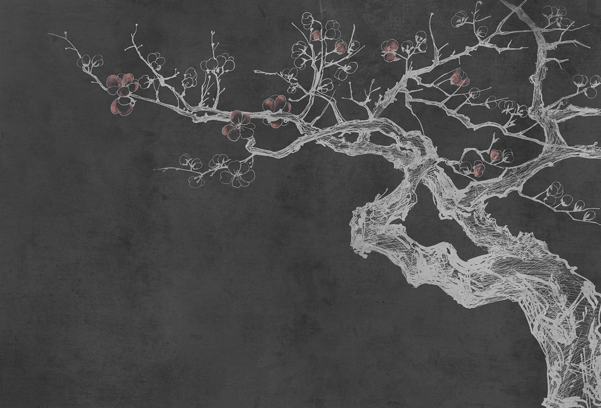 华体会体育官方在线官网 - 附件|装饰画/墙饰|办公家具|华体会体育官方在线官网家具|梅Ⅱ-原创定制壁画