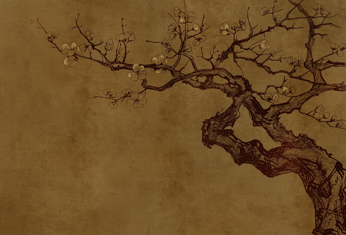 华体会体育官方在线官网 - 附件|装饰画/墙饰|办公家具|华体会体育官方在线官网家具|梅Ⅱ-原创定制壁画