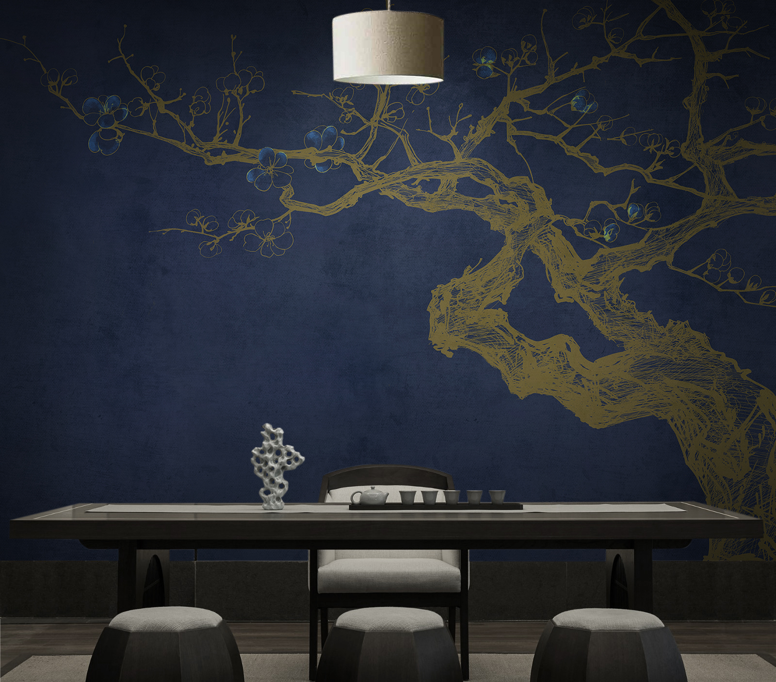 华体会体育官方在线官网 - 附件|装饰画/墙饰|办公家具|华体会体育官方在线官网家具|梅Ⅱ-原创定制壁画