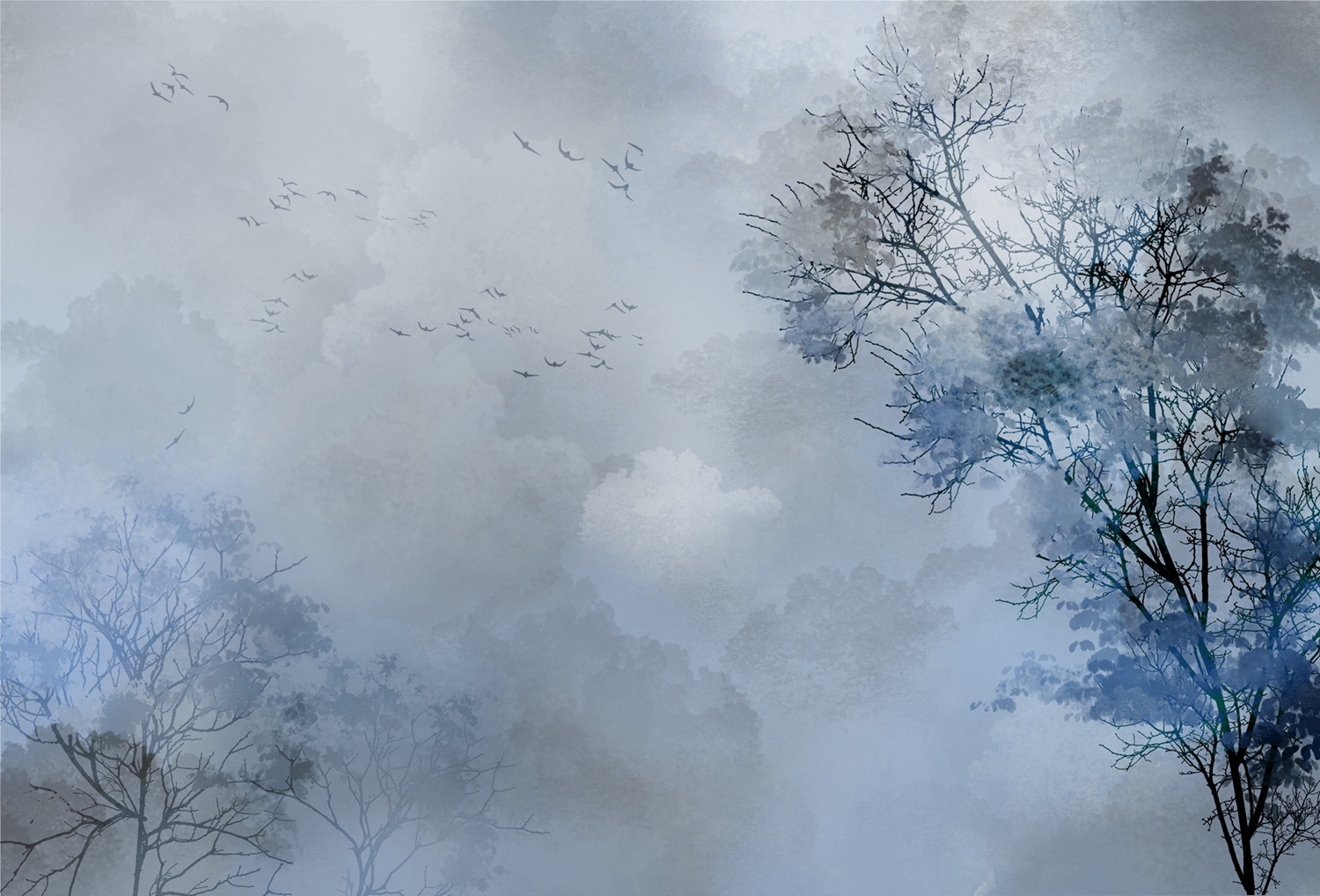 华体会体育官方在线官网 - 附件|装饰画/墙饰|办公家具|华体会体育官方在线官网家具|迷雾从林-原创定制壁画