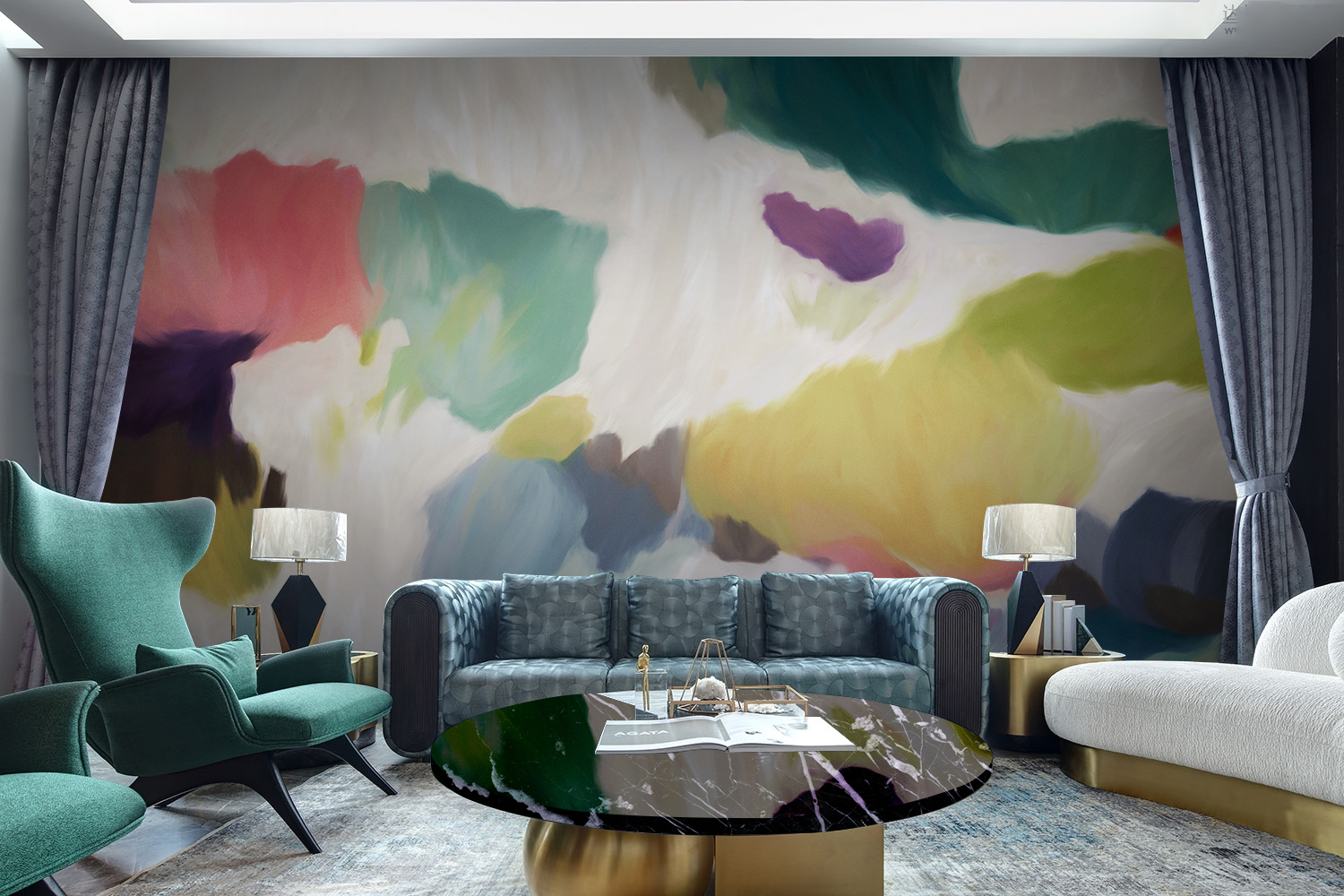 华体会体育官方在线官网 - 附件|装饰画/墙饰|办公家具|华体会体育官方在线官网家具|听海-原创定制壁画