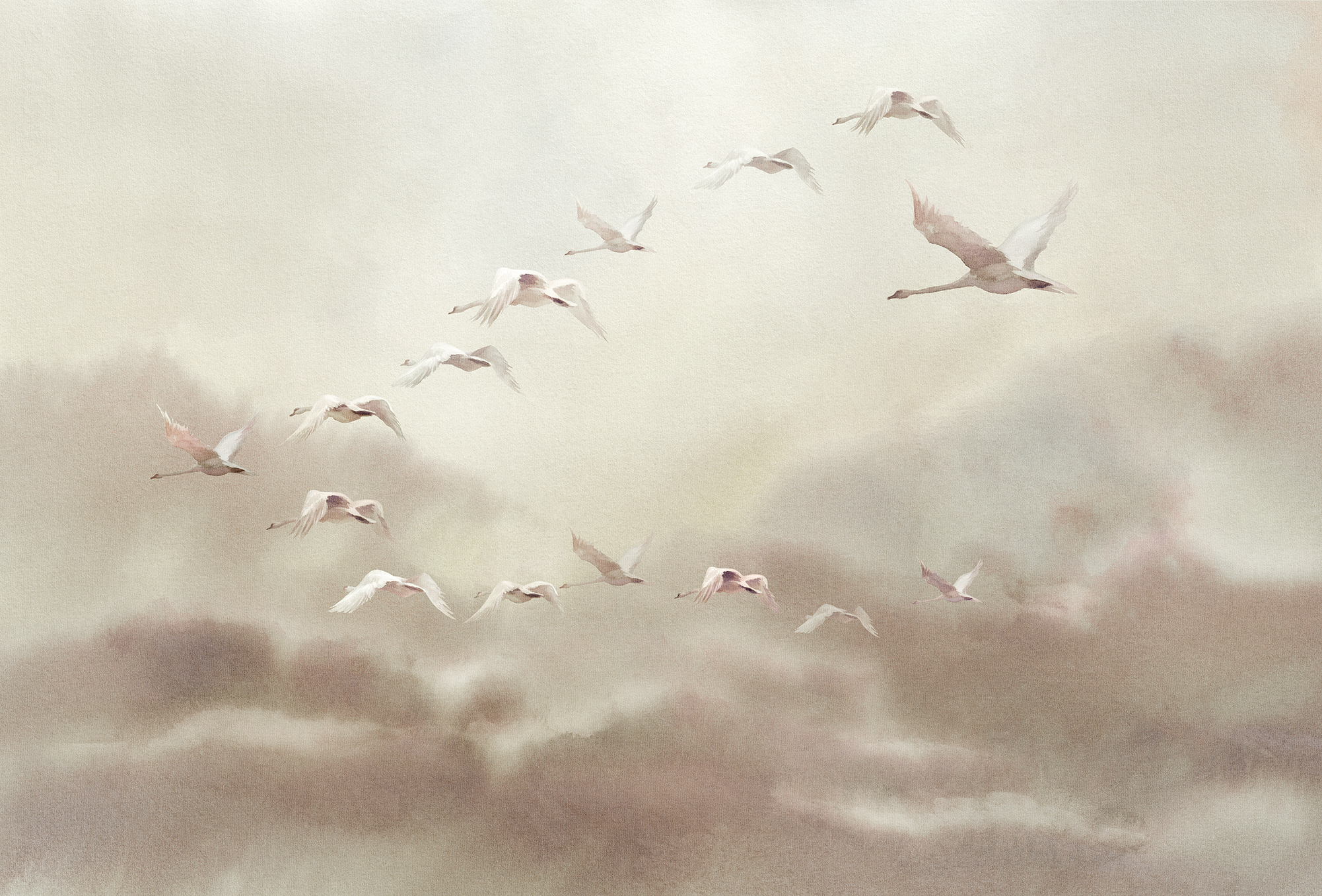 [华体会体育官方在线官网 - 附件|装饰画/墙饰|办公家具|华体会体育官方在线官网家具|候鸟Ⅱ-原创定制壁画]