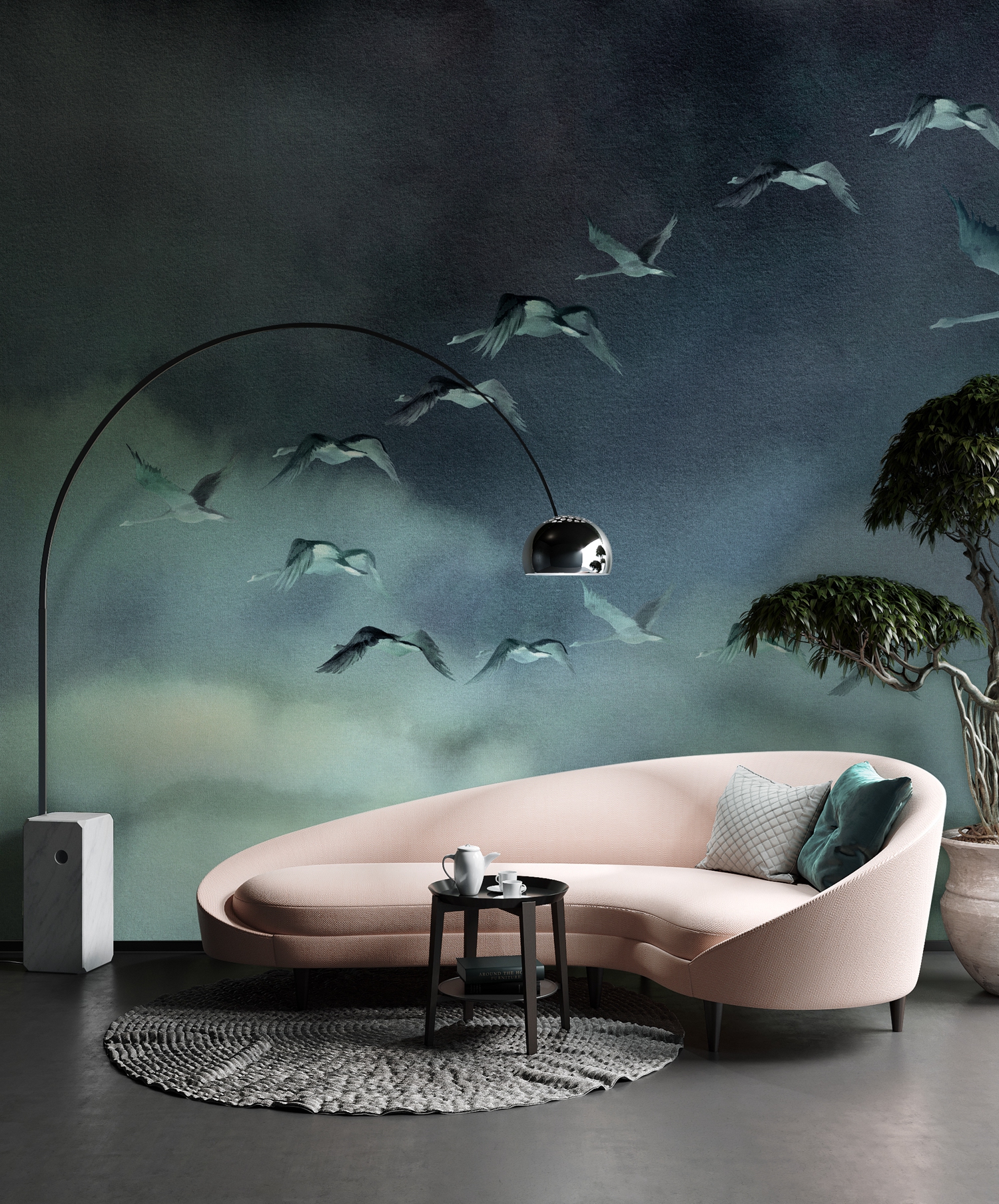 华体会体育官方在线官网 - 附件|装饰画/墙饰|办公家具|华体会体育官方在线官网家具|候鸟Ⅱ-原创定制壁画