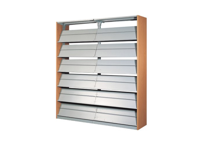 [图书馆家具|期刊架、杂志柜|办公家具|华体会体育官方在线官网家具|单柱双面六层期刊展示架]