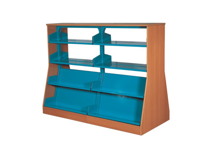 [图书馆家具|图书架|办公家具|华体会体育官方在线官网家具|单柱双面人字型书架]